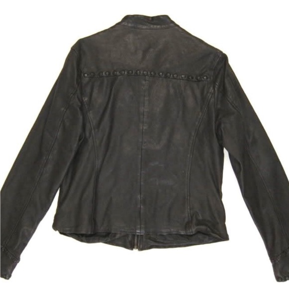 NEW What Goes Around Comes Around Beatriz Whipstitch Leather Jacket - Picture 4 of 5